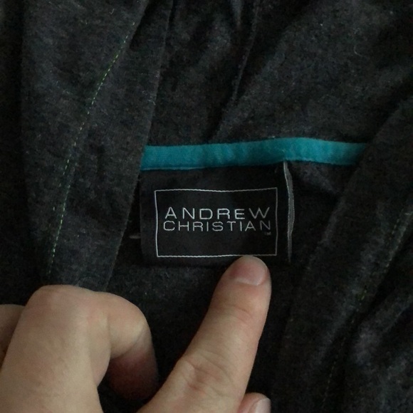 Andrew Christian colour block soft Teeshirt hoodie - Picture 4 of 7